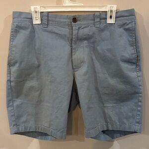 J. Crew Light Blue Flat Front Shorts 9" Inseam Men's 34